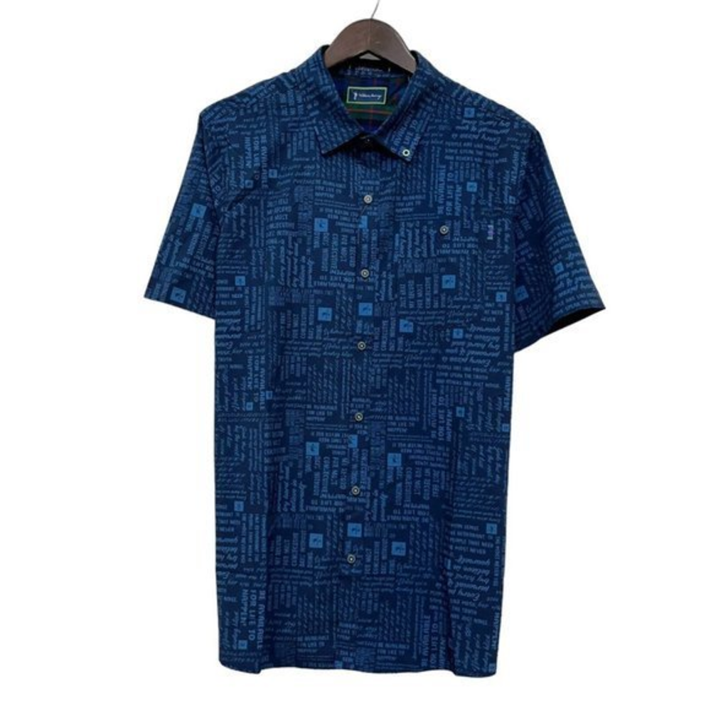 William Murray Men's Golf Button Front Shirt Don't Quote Me Navy Blue NWT Size L